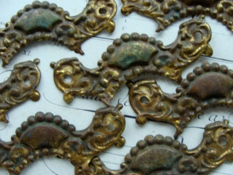 One Antique Salvaged Beautiful French Ornate Antique Hardware image 1