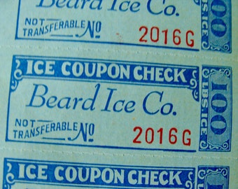 Pretty Blue Antique Ice unused Ticket Lot