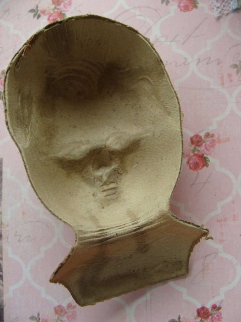 Antique French Paper Mâché doll head image 4
