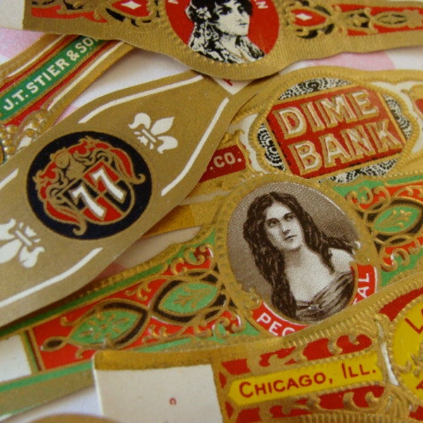 Gorgeous Antique Cigar Labels Unused One Dozen Unit 23