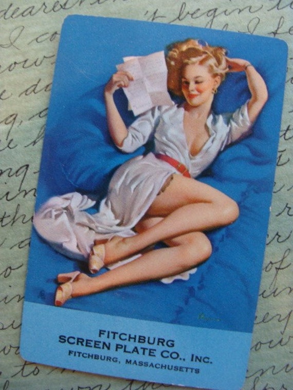 Pin Up Girl Vintage1950s Trade Pin Ups Reading Love Letter