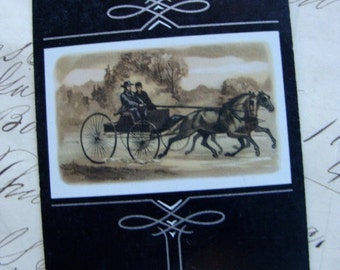 Antique Horse Drawn Carriage Over the River and Through the Woods Christmas Time Playing Cards