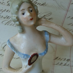 Antique Art Deco  Stunning Pin Cushion half Doll with Reflective Mirror