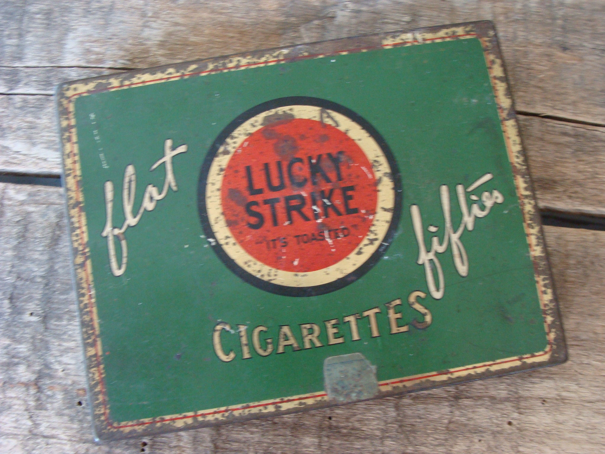 strike cigarettes tarkov Antique Totally Nostalgic Lucky Strike Cigarettes Hinged Tin