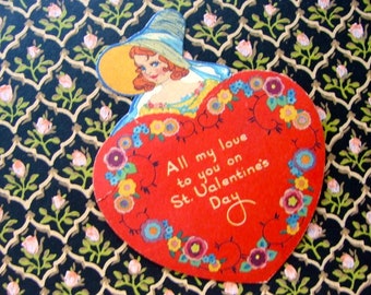 Antique Die Cut Art Deco Valentine 1900s