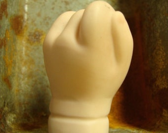 The Original Vintage Chubby Porcelain Small Doll Hand for Assemblage