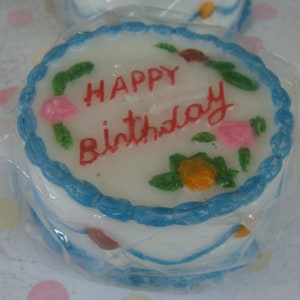 One Vintage Blue and Pink Kitsch Rare New/Old stock Cake Candle