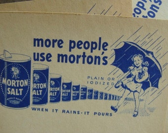 Very Vintage Antique 1940s Morton Salt Company Ephemera lot with Original Girl Limited Supply