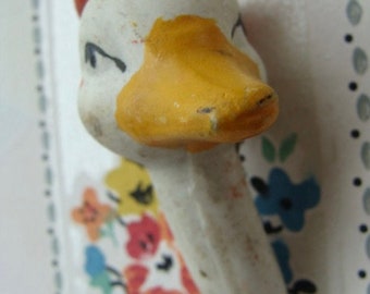 Rare Antique Occupied Japan Easter Duck Bisque Doll Bottler Stopper