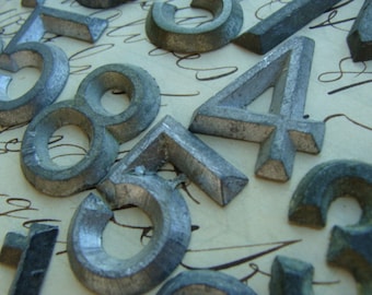 Blythe house numbers One Gorgeous Antique 1930's Lead Number Great for Mixed Media and Doll Houses