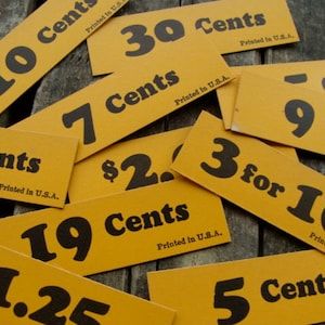 Vintage Price Tags DOZEN