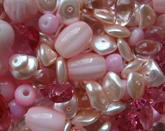 Vintage Pink Beautiful Glass Beads 100 Pieces