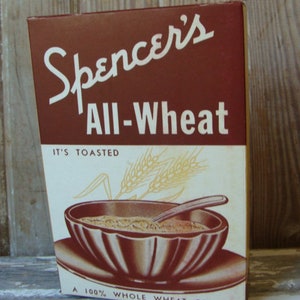 Rare Vintage Farmhouse Unused Wheat Box Mint Condition Great Vintage Kitchen Decor