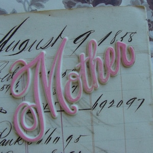 Vintage Kitsch Pink Celluloid Mother Cake Topper for Altered art JournaL and so much more see our example
