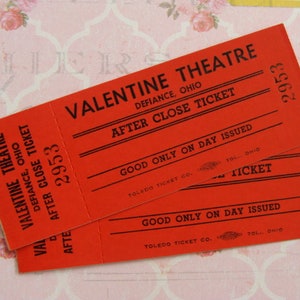 Vintage Valentine Theatre nAntique Tickets Light Cardboard Mint Condition image 5