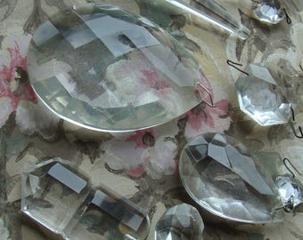 Antique Chandelier 6 Crystals Beautiful Salvaged Pieces Lot N0235