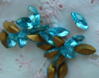 Vintage Swarovski Aquamarine Crystals Rhinestones
