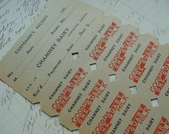 Antique Dairy 20pc Ephemera Unused Milk Tickets 1950s