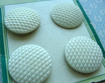 Beautiful Large White Coat Buttons on Original Button Card