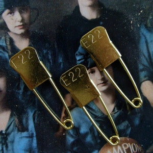 Vintage Metal Numbered Embossed Laundry Identification Pins