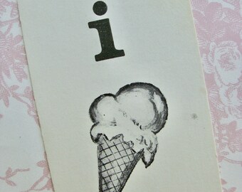 Vintage Kitsch Ice Cream Flash Card Kitchen Decor Display with trade mark