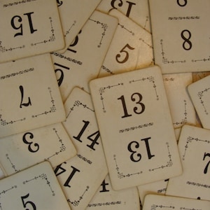 Antique Numbered Playing Cards Great for Junk Journals