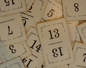 Antique Numbered Playing Cards Great for Junk Journals