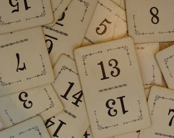 Antique Numbered Playing Cards Great for Junk Journals