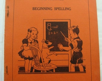 Very Rare Antique 1940s Unused Work Book Children's Dick and Jane Reader Type Graphics