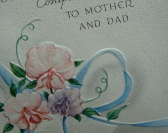 Rare and Very Sweet Antique Anniversary Card for Mom and Dad