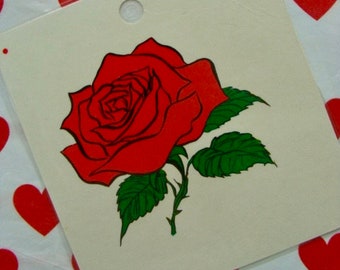 Huge Vintage 1950s Kitsch Flash Card Valentine Rose Decor Display.