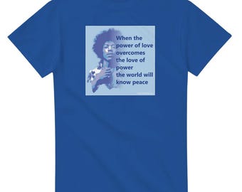 Power of Love on a Heavyweight Unisex Crewneck T-shirt