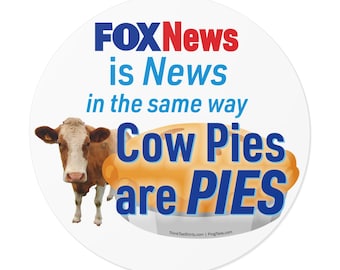 Humorous "FOX News vs Cow Pies" Vinyl Sticker: Laptop, Car Decor