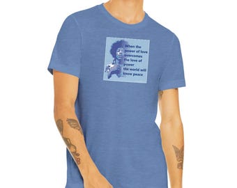 Power of Love on a  Triblend Unisex Crewneck T-shirt | Bella + Canvas