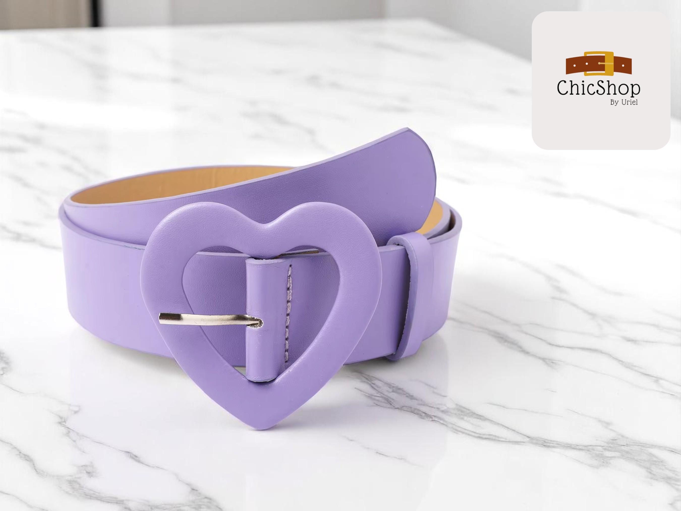 Women's Heart Buckle Belt | Cute Waist Band | Fashionable Jeans Accessory | Adjustable Detail Design | Girly Outfit Style