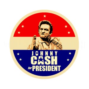 autocollant |  Johnny Cash, légende de la musique country des années 60 pour le président, étiquette de décalcomanies