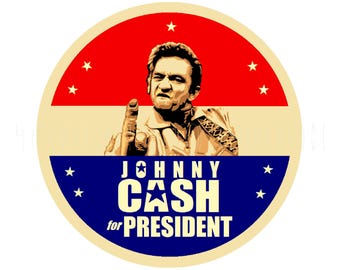 ステッカー | 1960年代カントリーミュージック界のレジェンド、ジョニー・キャッシュ大統領候補のステッカー デカール ラベル