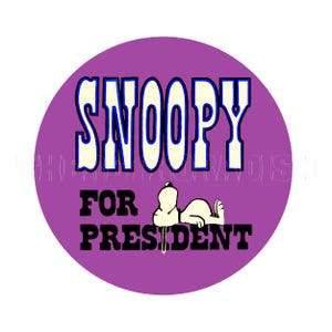 Sticker | 1970s Purple Cute Snoopy Taking a Nap on his Kennel Roof Snoopy for President Sticker Decal Label