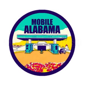 autocollant | Années 1950 AL State Mobile River John H Bankhead Road Tunnel Mobile Alabama Sticker sticker