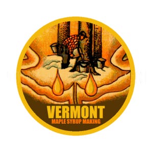 Indoor Sticker |  1960er Jahre VT State Maple Sirup Herstellung und Extrahierung Vermont Sticker Decal Label