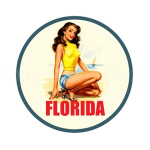 autocollant | Jolie fille, Floride, États-Unis, États-Unis, Floride, États-Unis