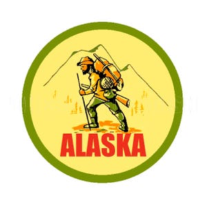 1950er Jahre Alaska Jäger Bergmann Alaska Aufkleber Aufkleber Etikett