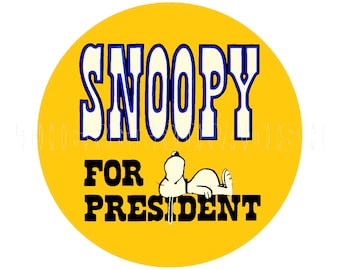 Sticker | 1970s Yellow Cute Snoopy Taking a Nap on his Kennel Roof Snoopy for President Sticker Decal Label