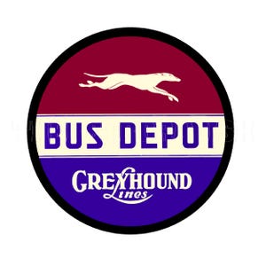autocollant |  Lignes de lévriers de service de bus des années 40