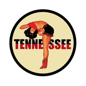 Sticker | Sticker stickerlabel jaren 1950 TN State Cow Girl Tennessee