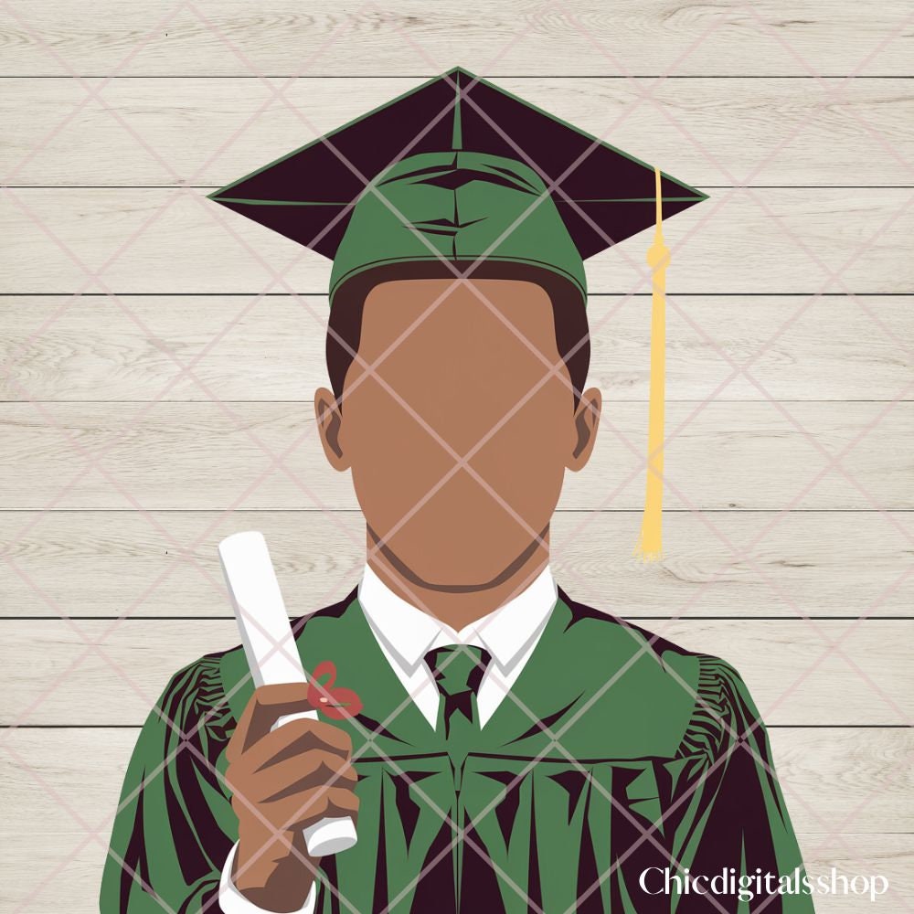 Graduation Bundle PNG Templates 5 Diverse Cap & Gown Graduate Designs ...