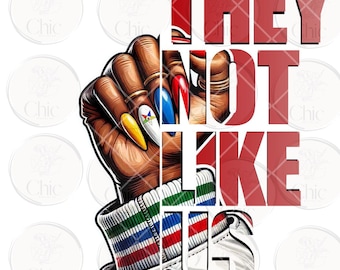 Bold 'They Not Like Us' OES PNG Template: Eastern Star Design (Digital Download)