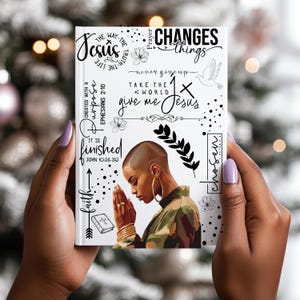 Junge Frau vom Glauben inspirierte Gebetsjournal PNG, das christliche Andachtsbuch betende Frau Clipart ermächtigt