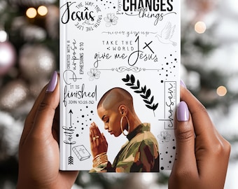 Young Woman Faith-Inspired Prayer Journal PNG Empowering Christian Devotional Notebook Praying Woman Clipart