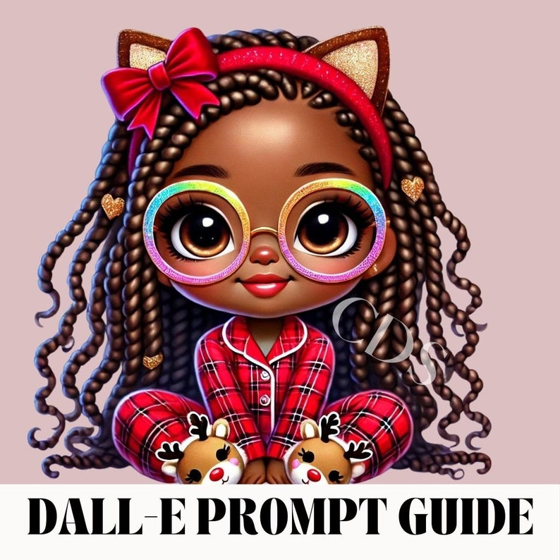 Prompt Guide DALL-E, Christmas Kids Chibi Clipart AI Prompt Guide – Adorable Holiday Characters for Creative Projects